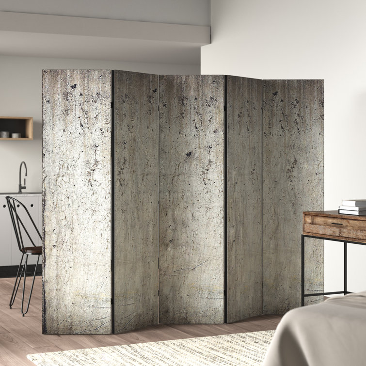 Williston Chardae 225Cm W x 172Cm H 5 Panel Solid Wood Folding